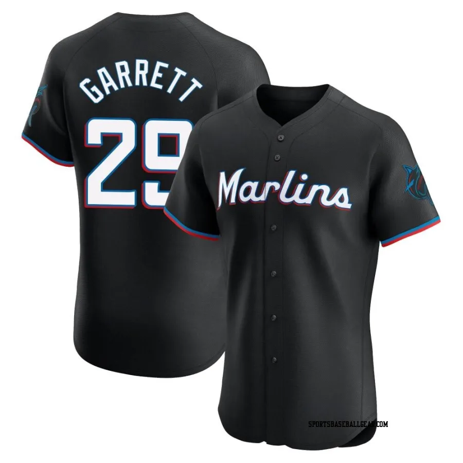 Braxton Garrett Men's Miami Marlins Black Elite Alternate Vapor Premier Jersey