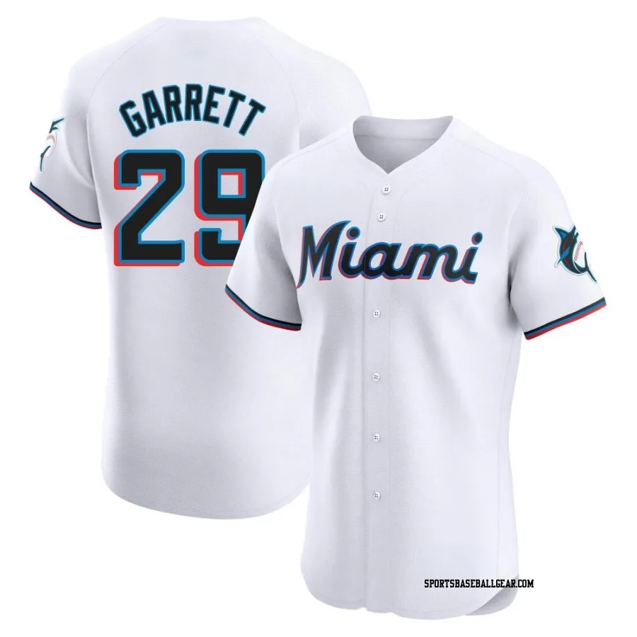 Braxton Garrett Men's Miami Marlins White Elite Home Jersey