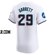 Braxton Garrett Men's Miami Marlins White Elite Home Patch Jersey