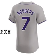 Brendan Rodgers Men's Colorado Rockies Gray Elite Road Jersey