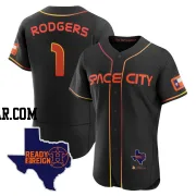 Brendan Rodgers Men's Houston Astros Black Authentic 2023 Space City Ready 2 Reign Flex Base Jersey