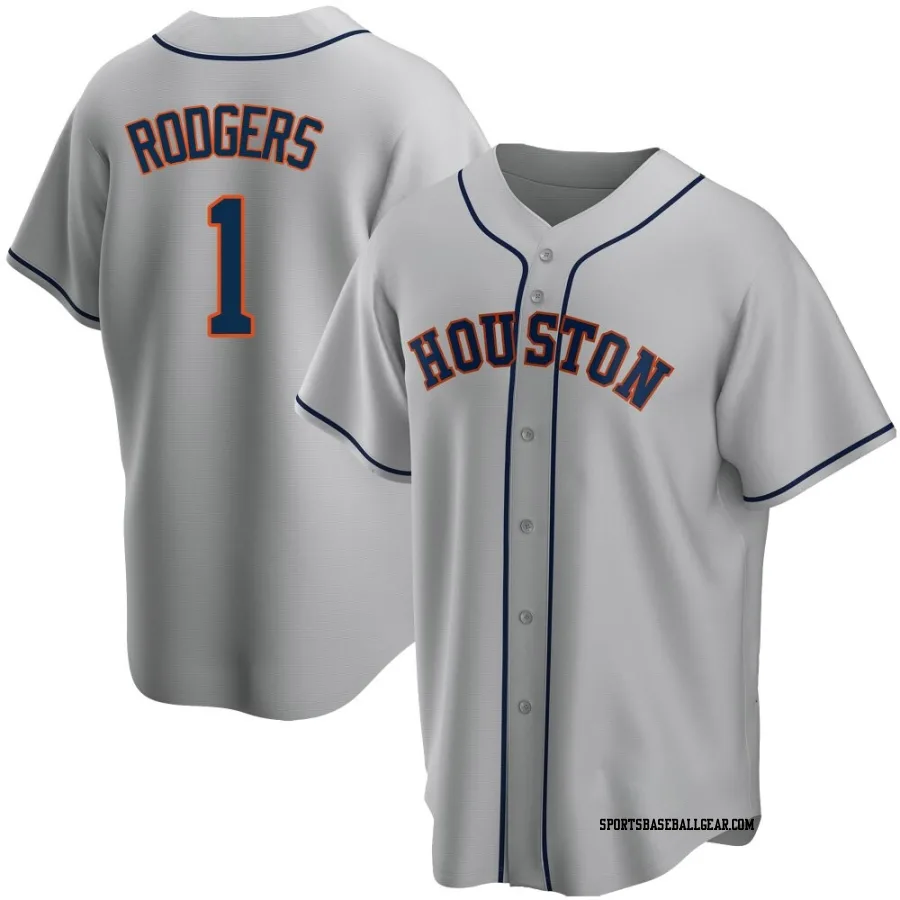 Brendan Rodgers Men's Houston Astros Gray Replica Road Jersey