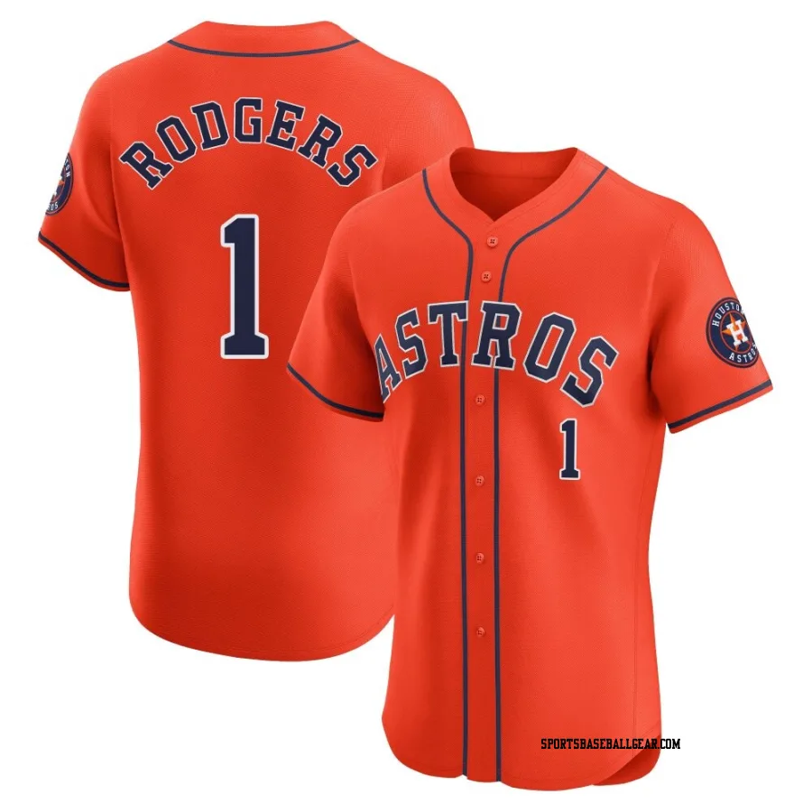 Brendan Rodgers Men's Houston Astros Orange Elite Alternate Vapor Premier Jersey