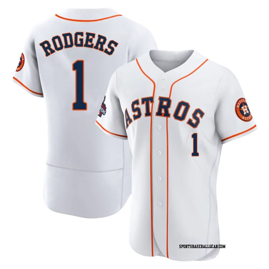 Brendan Rodgers Men's Houston Astros White Authentic 2022 World Series Champions Home Jersey