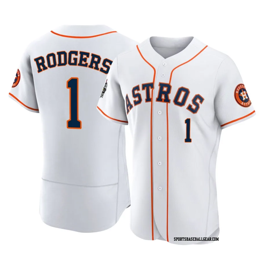 Brendan Rodgers Men's Houston Astros White Authentic 2022 World Series Home Jersey