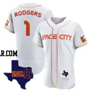 Brendan Rodgers Men's Houston Astros White Authentic 2023 Space City Ready 2 Reign Flex Base Jersey