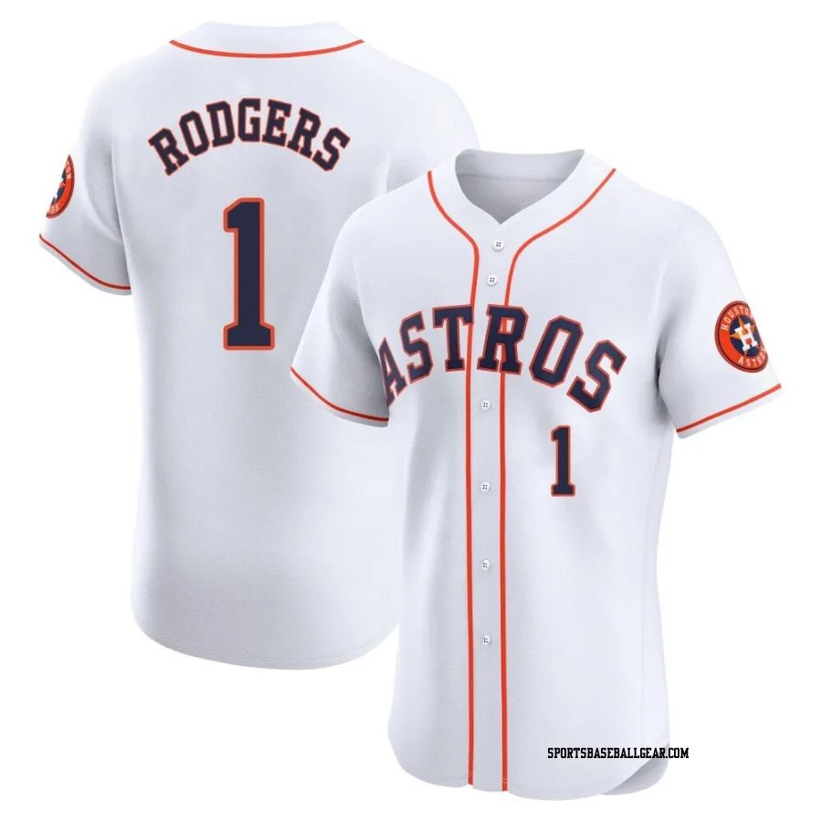 Brendan Rodgers Men's Houston Astros White Elite Home Jersey