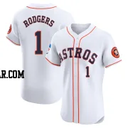 Brendan Rodgers Men's Houston Astros White Elite Home Patch Jersey