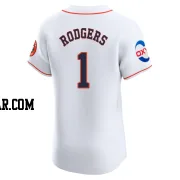 Brendan Rodgers Men's Houston Astros White Elite Home Patch Jersey