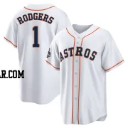 Brendan Rodgers Men's Houston Astros White Replica 2022 World Series Champions Home Jersey
