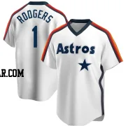 Brendan Rodgers Men's Houston Astros White Replica Home Cooperstown Collection Team Jersey