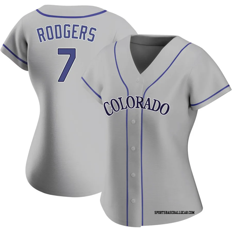 Brendan Rodgers Women's Colorado Rockies Gray Authentic Road Jersey
