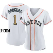 Brendan Rodgers Women's Houston Astros Gold Authentic White 2023 Collection Jersey