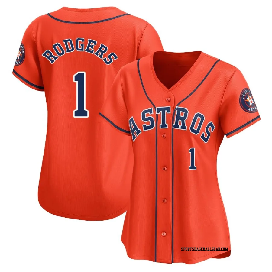 Brendan Rodgers Women's Houston Astros Orange Limited Alternate Jersey