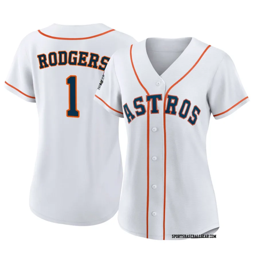 Brendan Rodgers Women's Houston Astros White Replica 2022 World Series Home Jersey