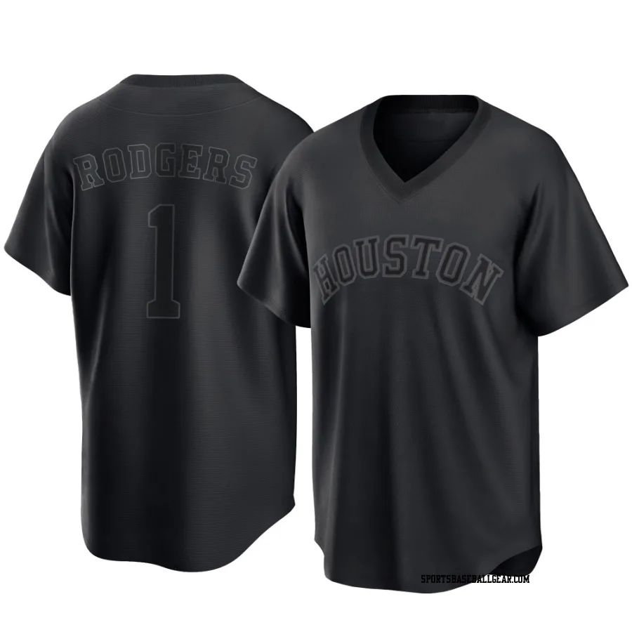 Brendan Rodgers Youth Houston Astros Black Replica Pitch Fashion Jersey