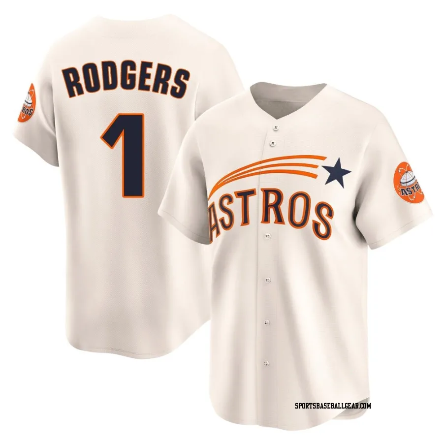 Brendan Rodgers Youth Houston Astros Cream Limited Throwback Cooperstown Collection Jersey