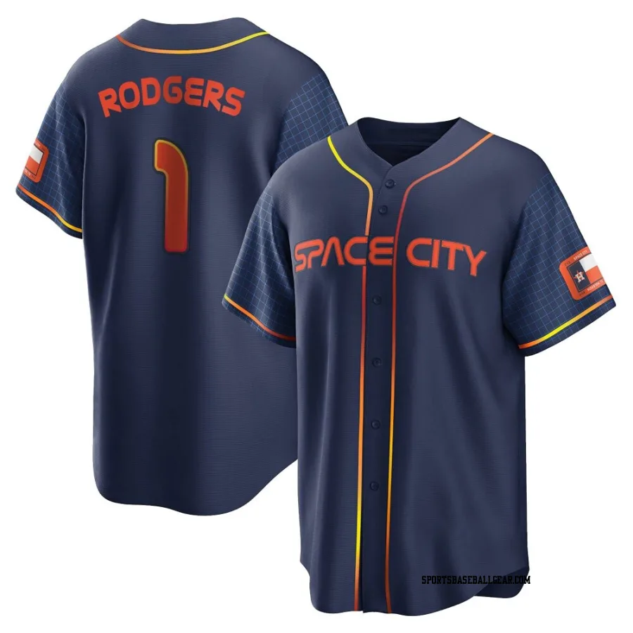 Brendan Rodgers Youth Houston Astros Navy Replica 2022 City Connect Jersey