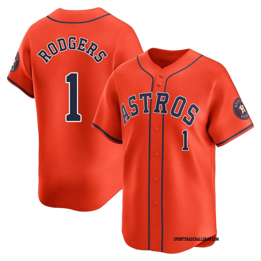 Brendan Rodgers Youth Houston Astros Orange Limited Alternate Jersey