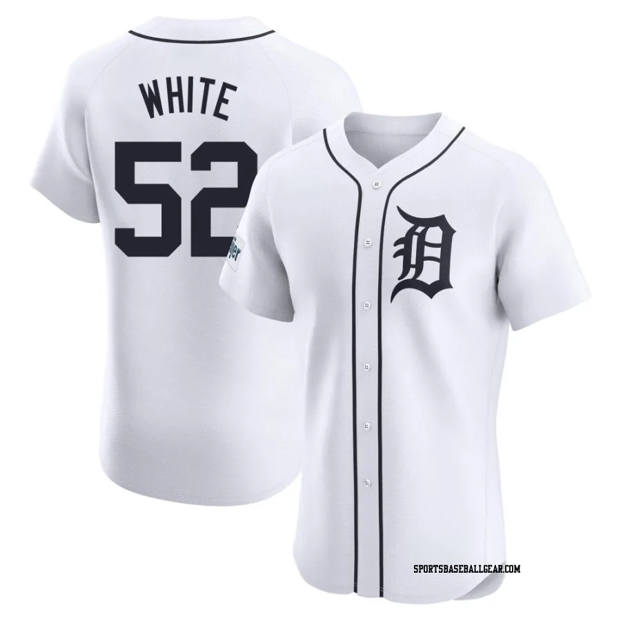 Brendan White Men's Detroit Tigers White Elite Home Patch Jersey