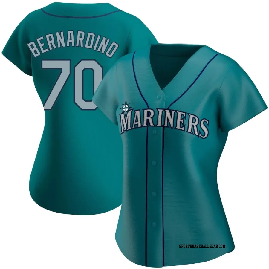 Brennan Bernardino Women's Seattle Mariners Aqua Replica Alternate Jersey