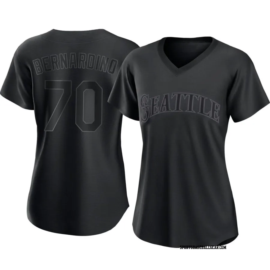 Brennan Bernardino Women's Seattle Mariners Black Replica Pitch Fashion Jersey