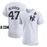 Brent Headrick Men's New York Yankees White Elite Home 2024 World Series Jersey