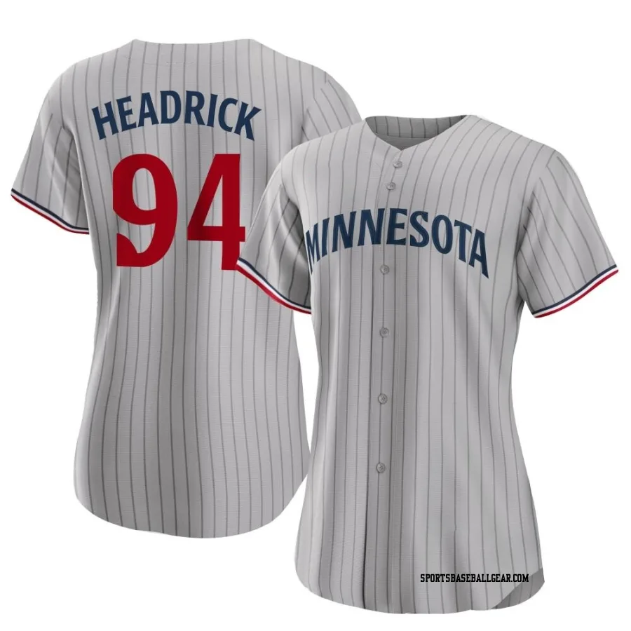 Brent Headrick Women's Minnesota Twins Gray Authentic Road Jersey