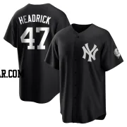 Brent Headrick Youth New York Yankees Black/White Replica Jersey