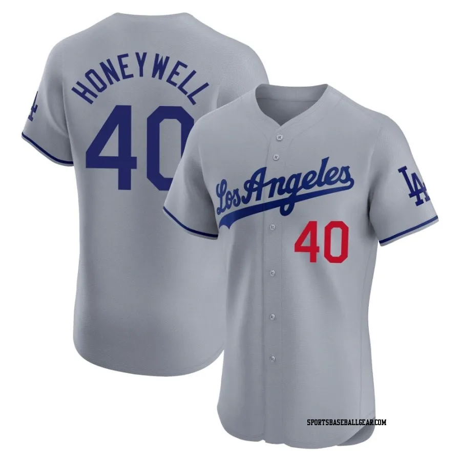 Brent Honeywell Men's Los Angeles Dodgers Gray Elite Road Jersey