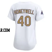 Brent Honeywell Women's Los Angeles Dodgers Gold Limited White 2025 Collection Jersey
