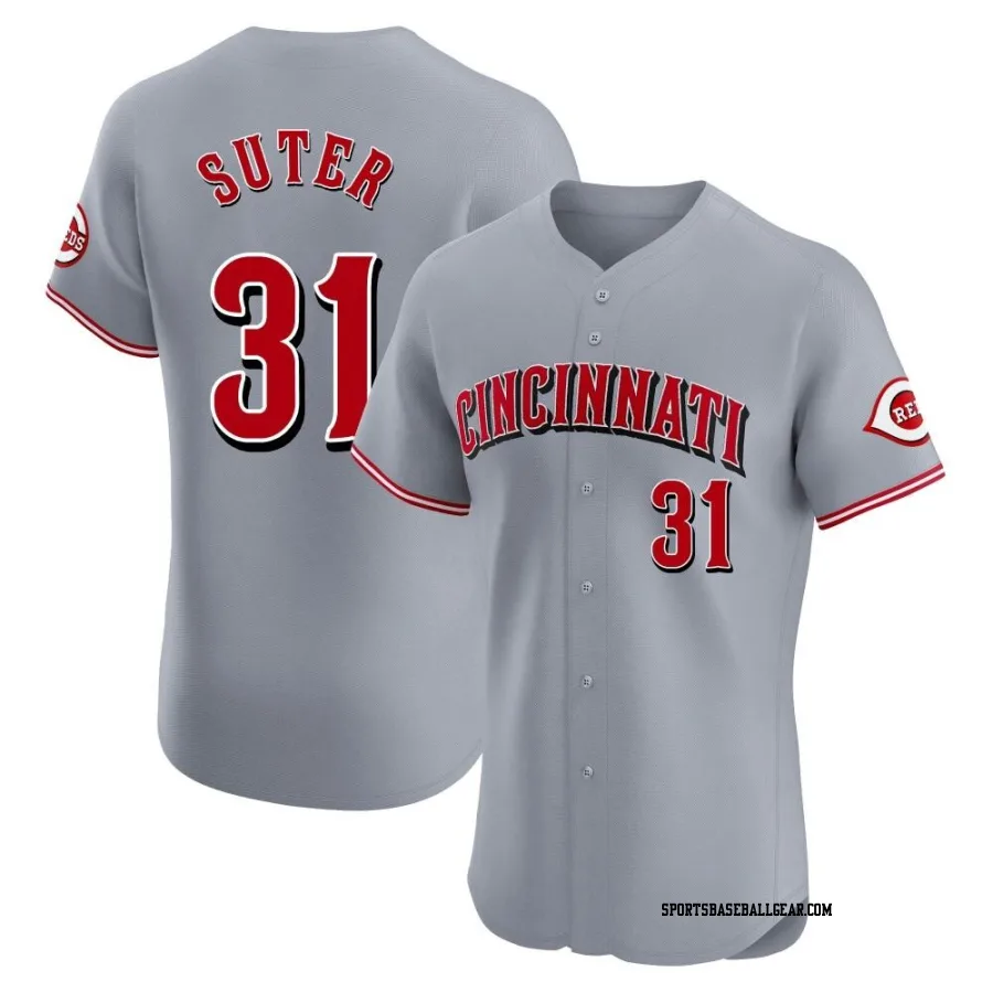 Brent Suter Men's Cincinnati Reds Gray Elite Road Jersey