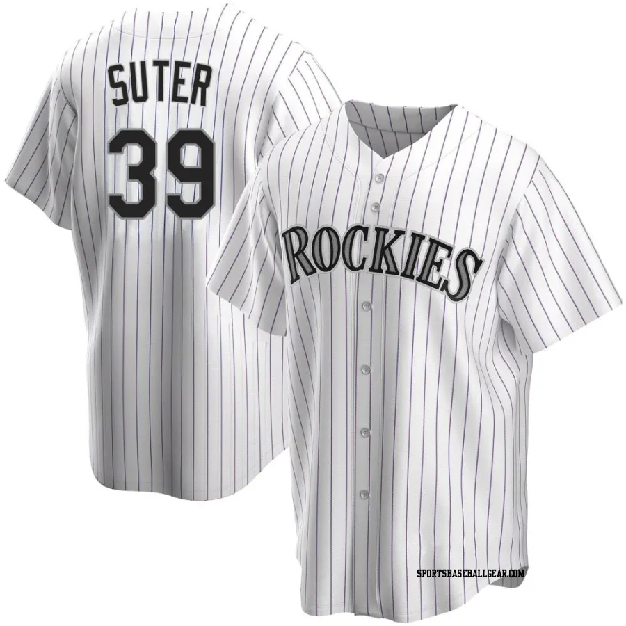 Brent Suter Men's Colorado Rockies White Replica Home Jersey