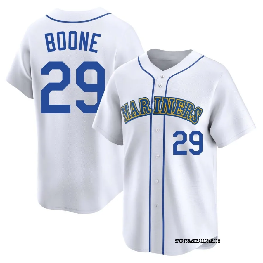 Bret Boone Men's Seattle Mariners White Limited Throwback Cooperstown Collection Jersey