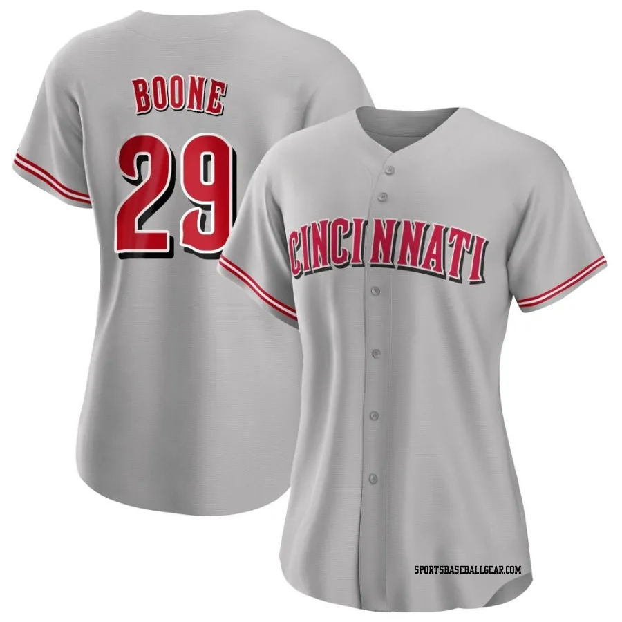 Bret Boone Women's Cincinnati Reds Gray Authentic Road Jersey