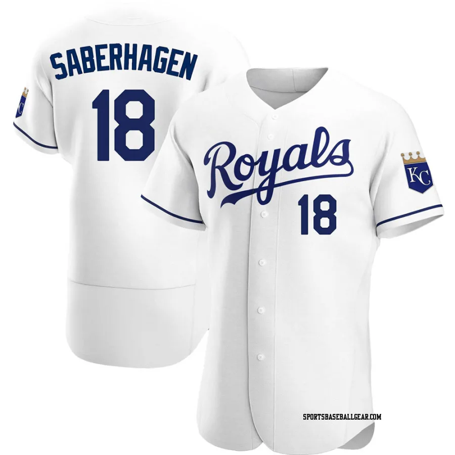 Bret Saberhagen Men's Kansas City Royals White Authentic Home Jersey