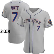 Brett Baty Men's New York Mets Gray Authentic Road Jersey