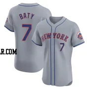 Brett Baty Men's New York Mets Gray Elite Road Jersey