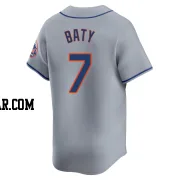 Brett Baty Men's New York Mets Gray Limited Away Jersey