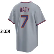 Brett Baty Men's New York Mets Gray Replica Away 2.0 Jersey