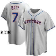 Brett Baty Men's New York Mets Gray Replica Road Jersey