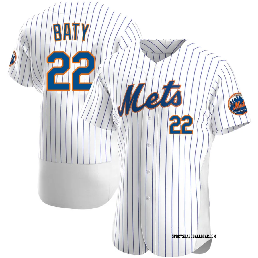 Brett Baty Men's New York Mets White Authentic Home Jersey