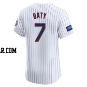Brett Baty Men's New York Mets White Elite Home Patch Jersey