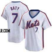 Brett Baty Men's New York Mets White Limited Cooperstown Collection Jersey
