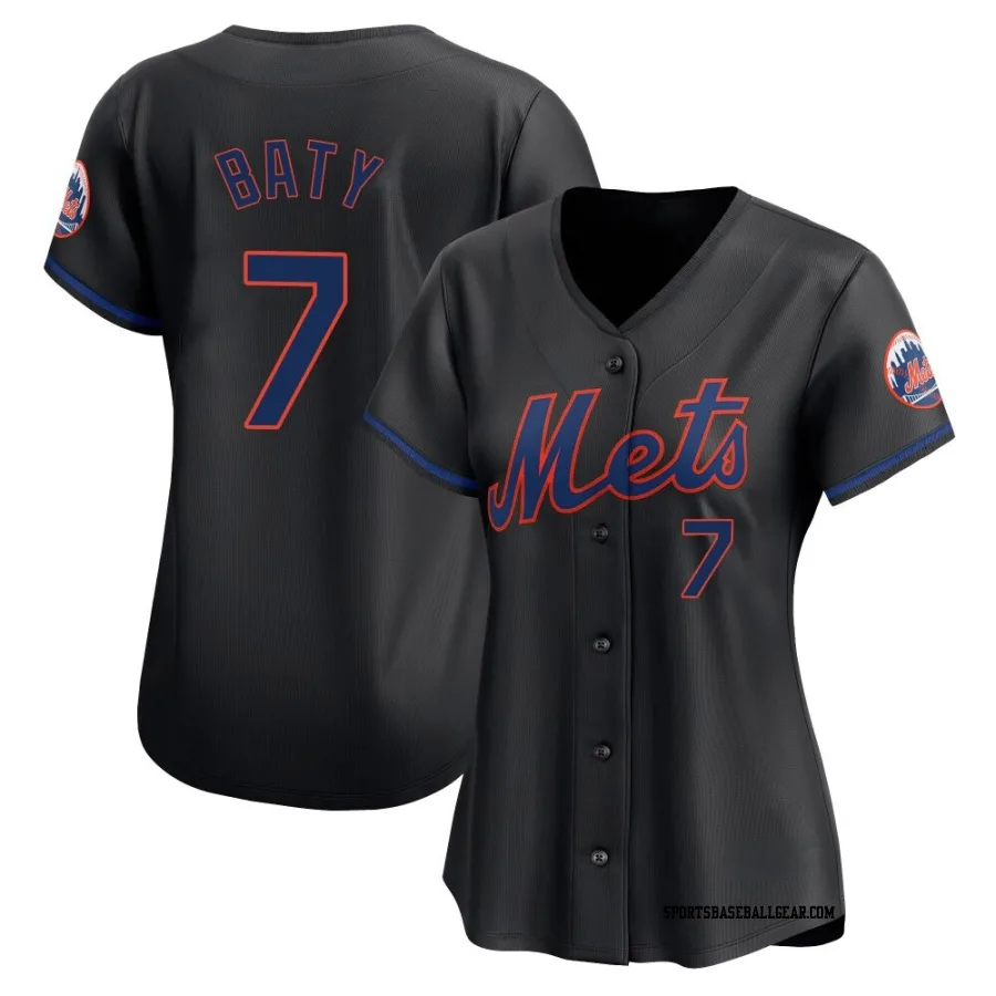 Brett Baty Women's New York Mets Black Limited Alternate Jersey