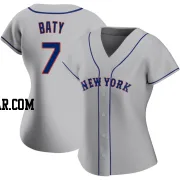 Brett Baty Women's New York Mets Gray Authentic Road Jersey
