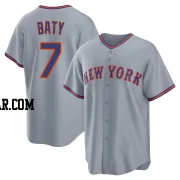 Brett Baty Youth New York Mets Gray Replica Away 2.0 Jersey