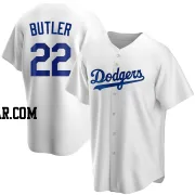 Brett Butler Men's Los Angeles Dodgers White Replica Home Jersey