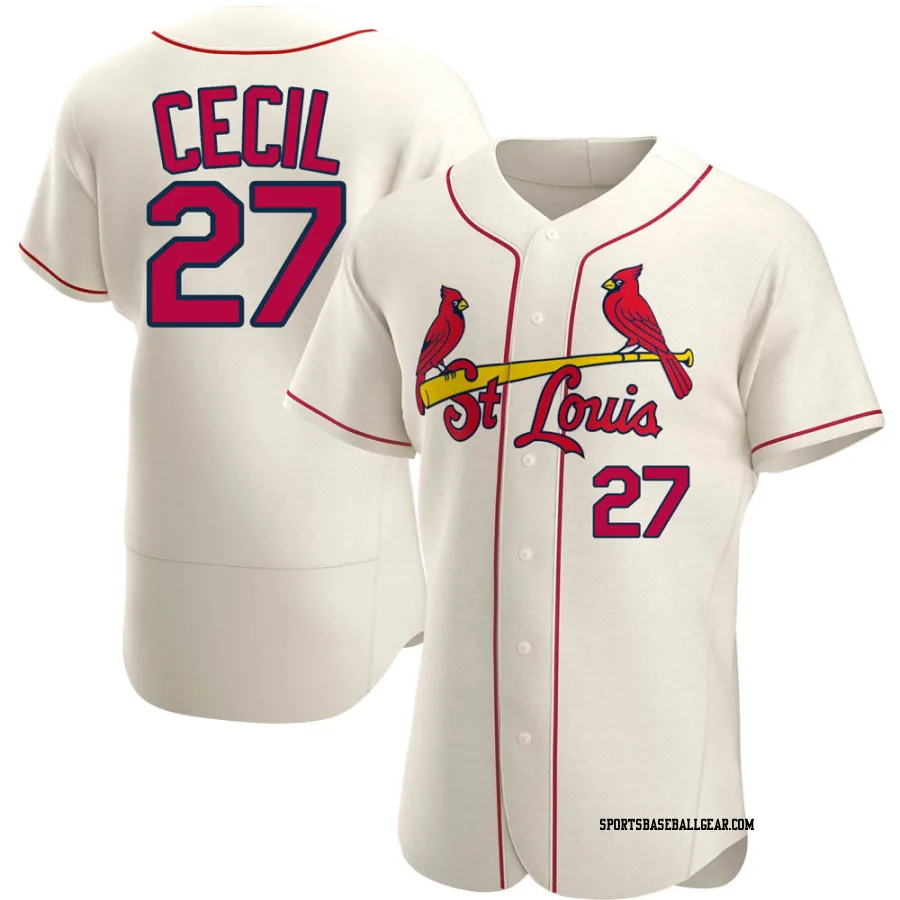 Brett Cecil Men's St. Louis Cardinals Cream Authentic Alternate Jersey