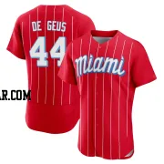 Brett de Geus Men's Miami Marlins Red Authentic 2021 City Connect Jersey